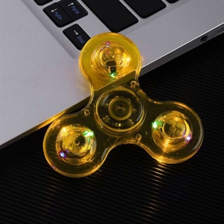 Fidget spinner med multifarvet lys - gul